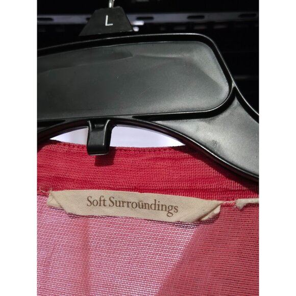 Soft Surroundings Embroidered V-Neck Tunic Top Size M Lagenlook Coastal Sheer - Picture 7 of 11